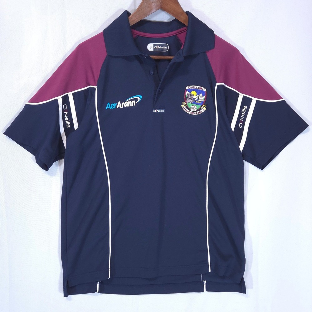 ONeills Galway GAA Polo Shirt Men S Aer Arann Navy Maroon Jersey Blokecore Y2K